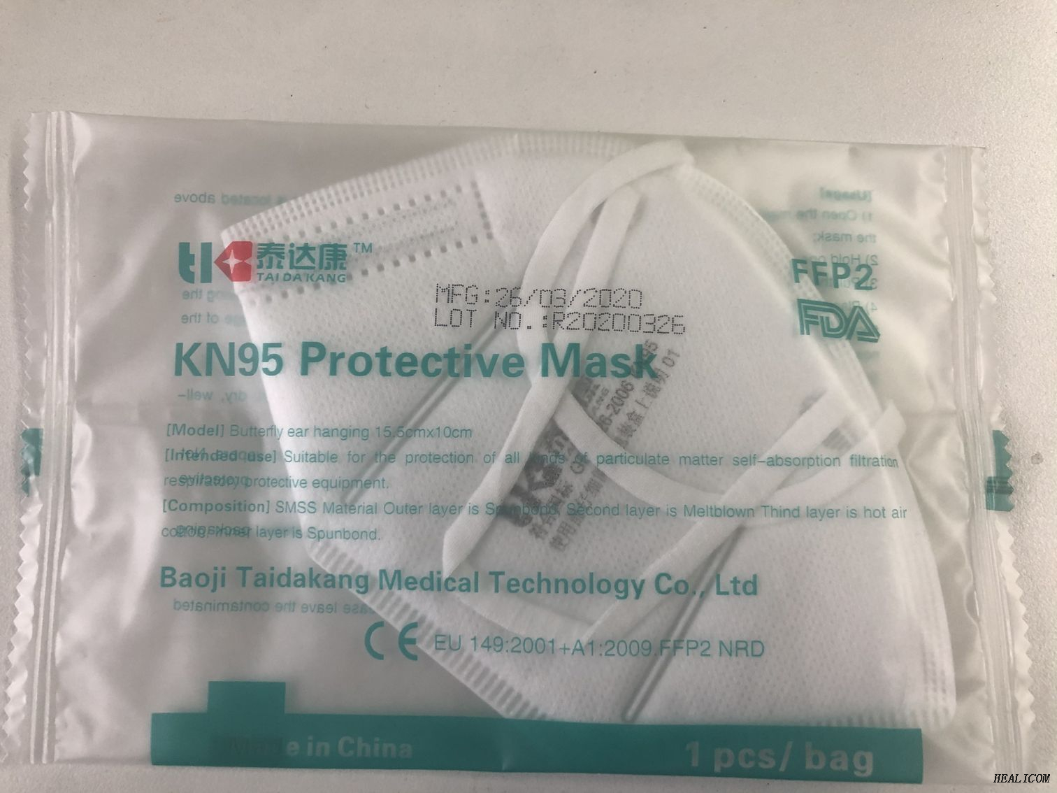 En stock Coronavirus Anti-Virus Fournitures auto-protectrices jetables Chirurgical Kn95 avec CE et FDA